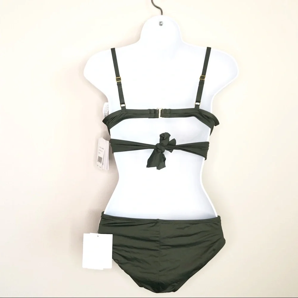 La Blanca Island Goddess Underwire Standard Island Goddess Shirred Hipster Set - Picture 3 of 7